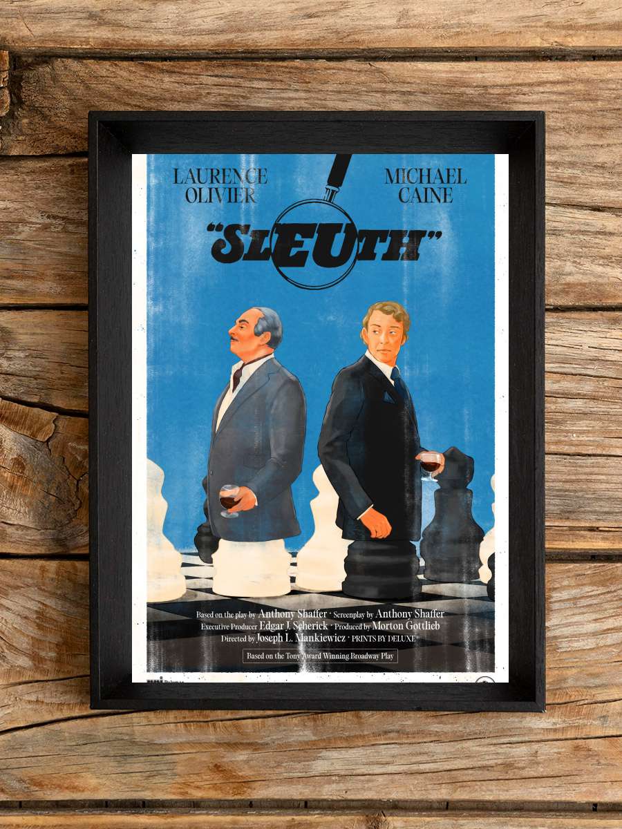 Kanlı Şaka - Sleuth Film Tablo Siyah Çerçeveli Film Poster Afiş Tablo