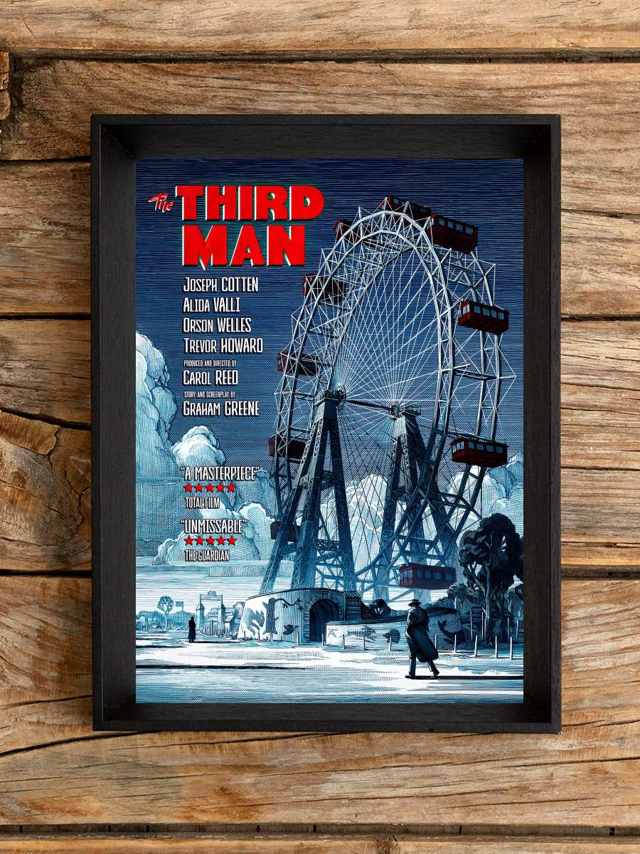 Üçüncü Adam - The Third Man Film Tablo Siyah Çerçeveli Film Poster Afiş Tablo