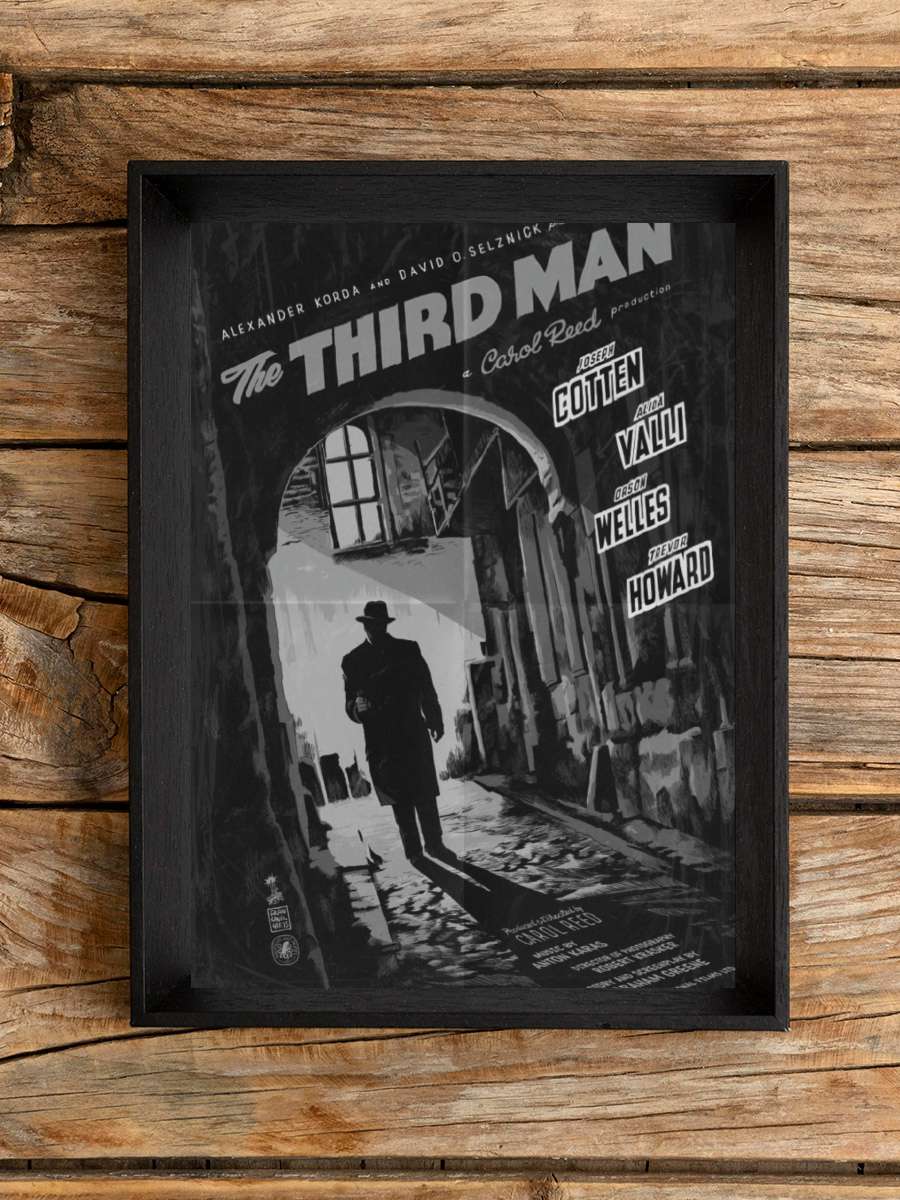 Üçüncü Adam - The Third Man Film Tablo Siyah Çerçeveli Film Poster Afiş Tablo