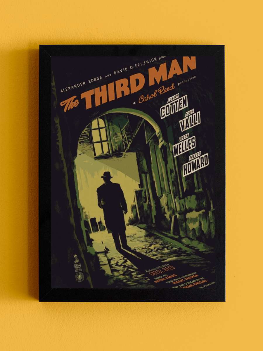 Üçüncü Adam - The Third Man Film Tablo Siyah Çerçeveli Film Poster Afiş Tablo