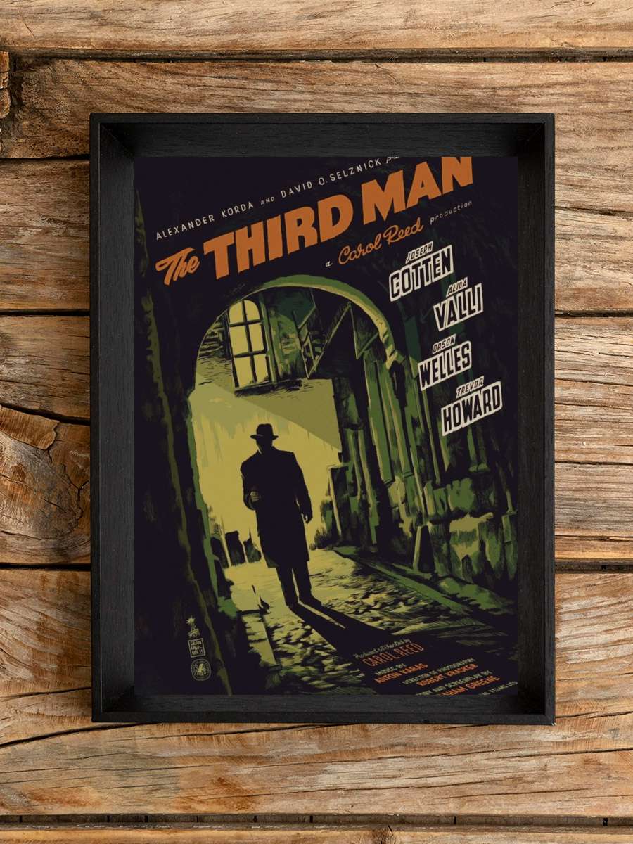 Üçüncü Adam - The Third Man Film Tablo Siyah Çerçeveli Film Poster Afiş Tablo