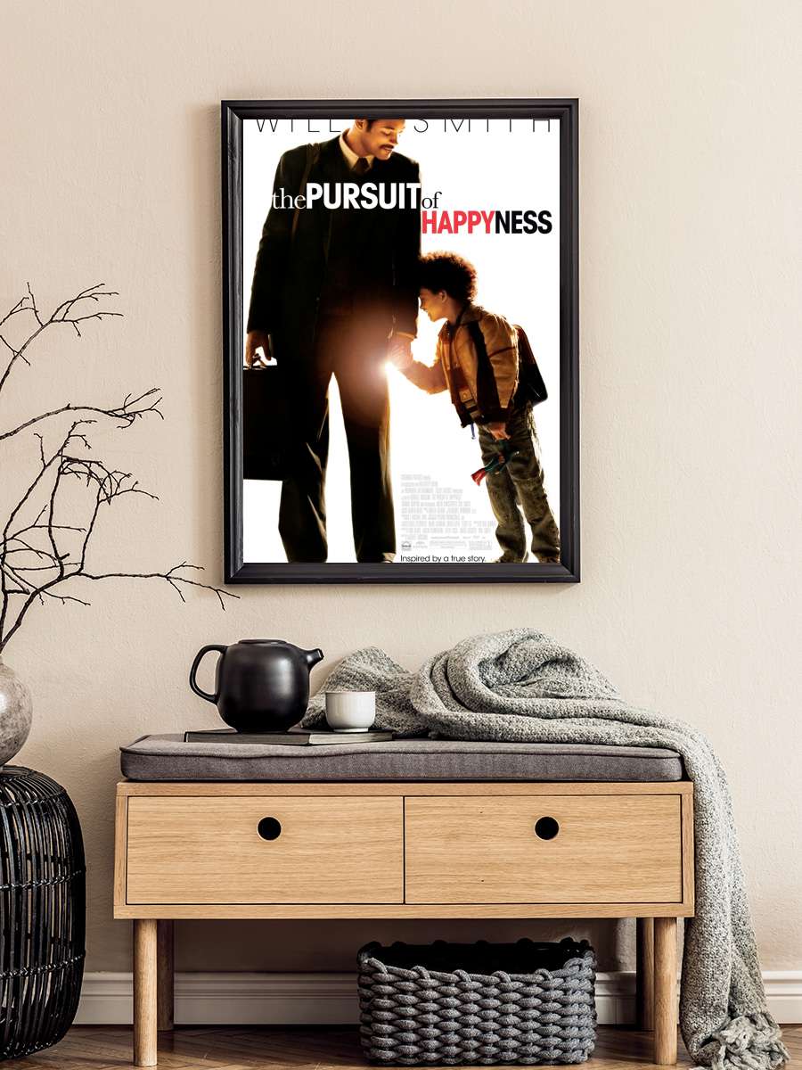 Umudunu Kaybetme - The Pursuit of Happyness Film Tablo Siyah Çerçeveli Film Poster Afiş Tablo