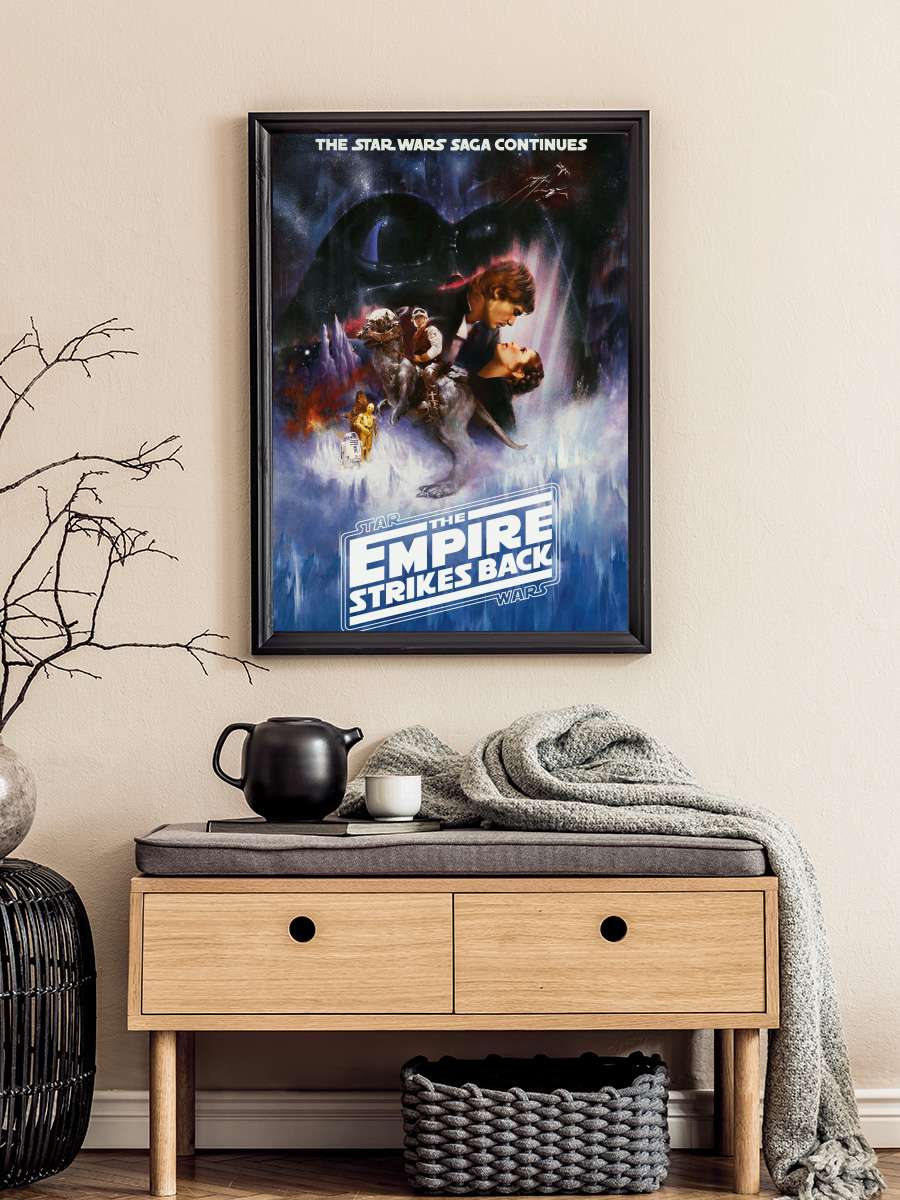 Yıldız Savaşları: İmparator'un Dönüşü - The Empire Strikes Back Film Tablo Siyah Çerçeveli Film Poster Afiş Tablo