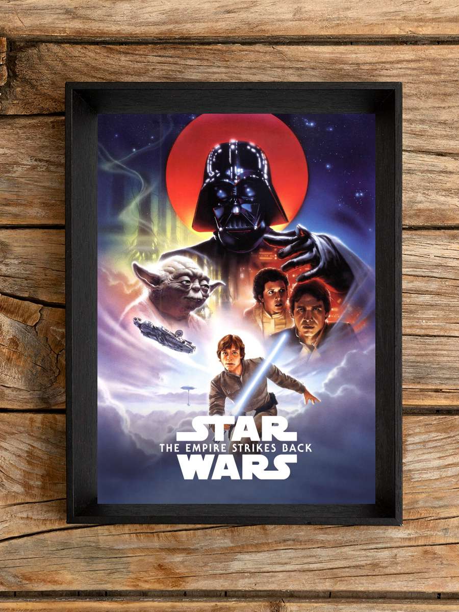 Yıldız Savaşları: İmparator'un Dönüşü - The Empire Strikes Back Film Tablo Siyah Çerçeveli Film Poster Afiş Tablo