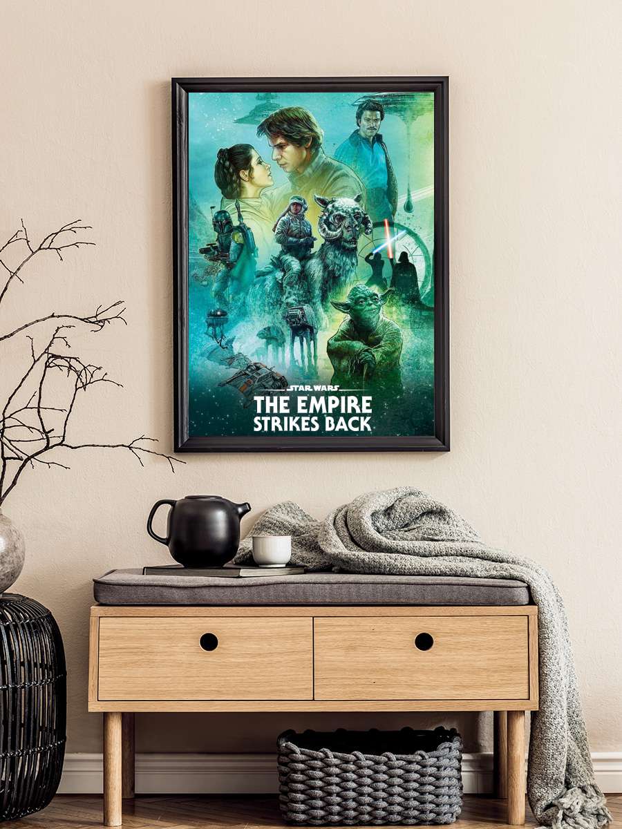 Yıldız Savaşları: İmparator'un Dönüşü - The Empire Strikes Back Film Tablo Siyah Çerçeveli Film Poster Afiş Tablo