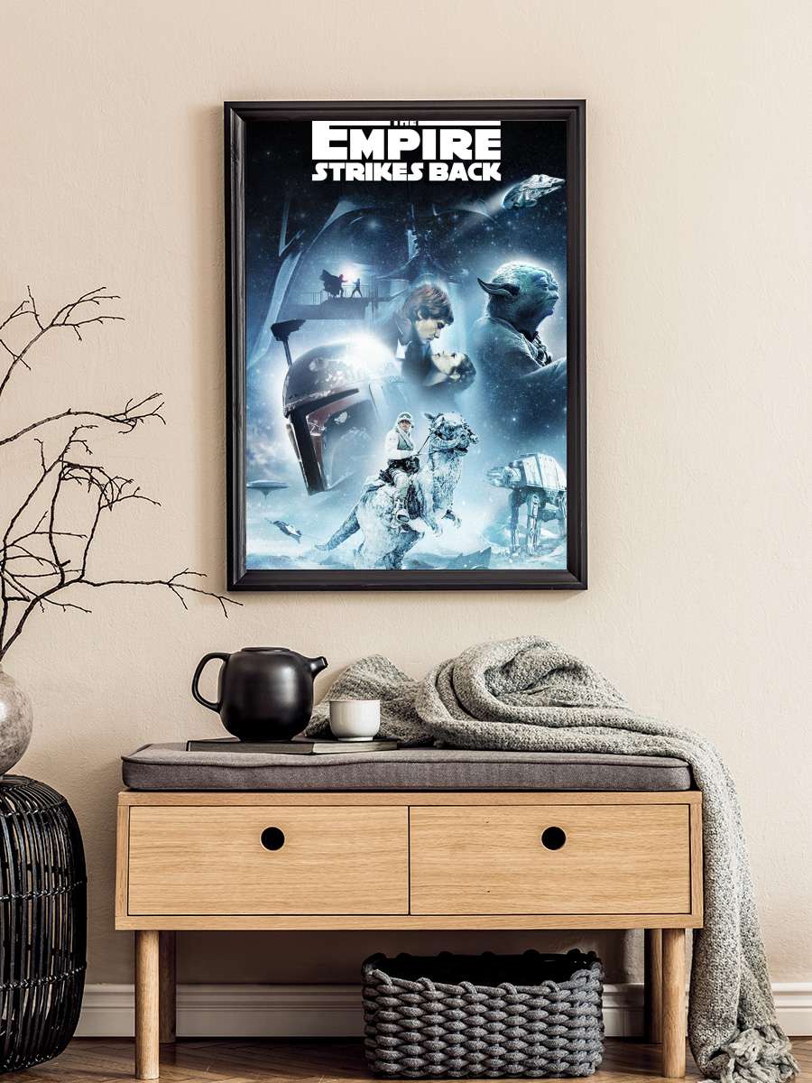 Yıldız Savaşları: İmparator'un Dönüşü - The Empire Strikes Back Film Tablo Siyah Çerçeveli Film Poster Afiş Tablo