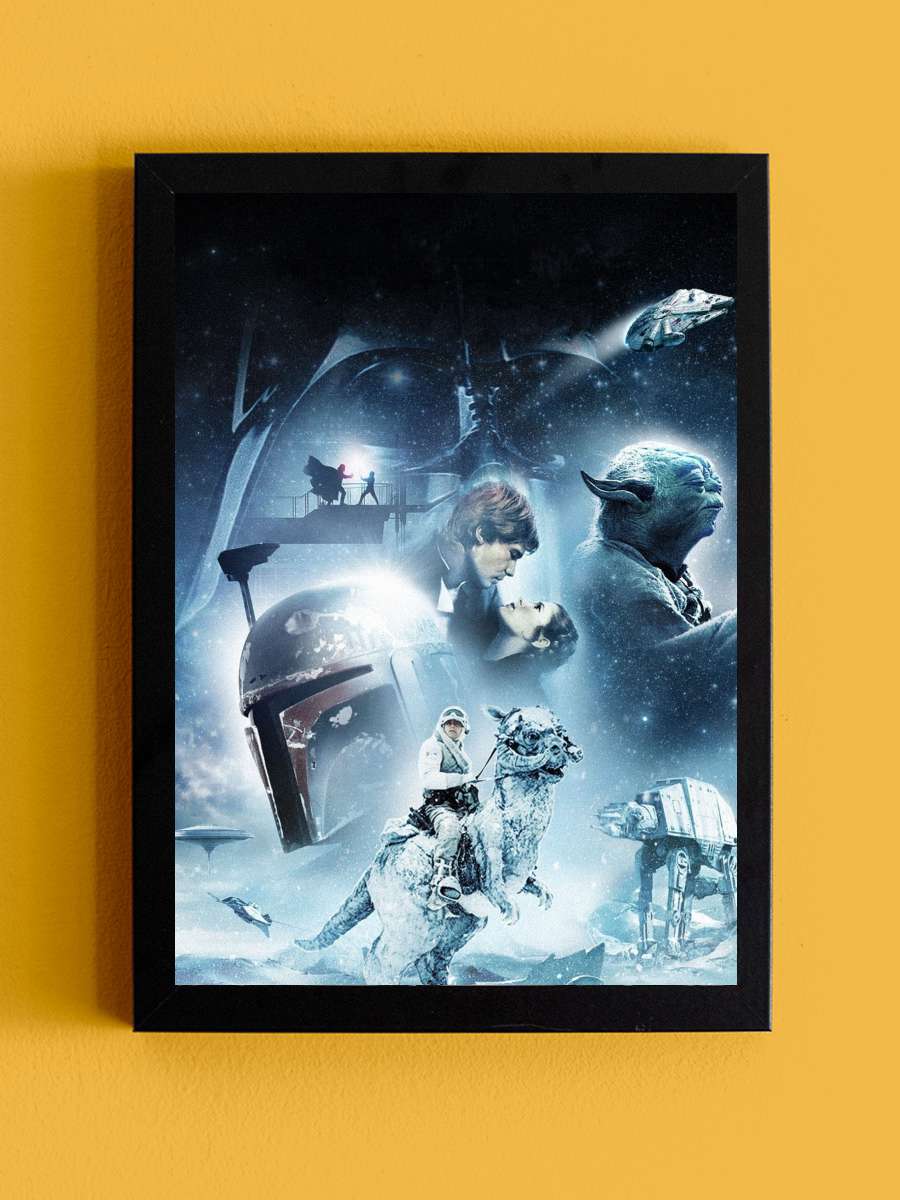 Yıldız Savaşları: İmparator'un Dönüşü - The Empire Strikes Back Film Tablo Siyah Çerçeveli Film Poster Afiş Tablo