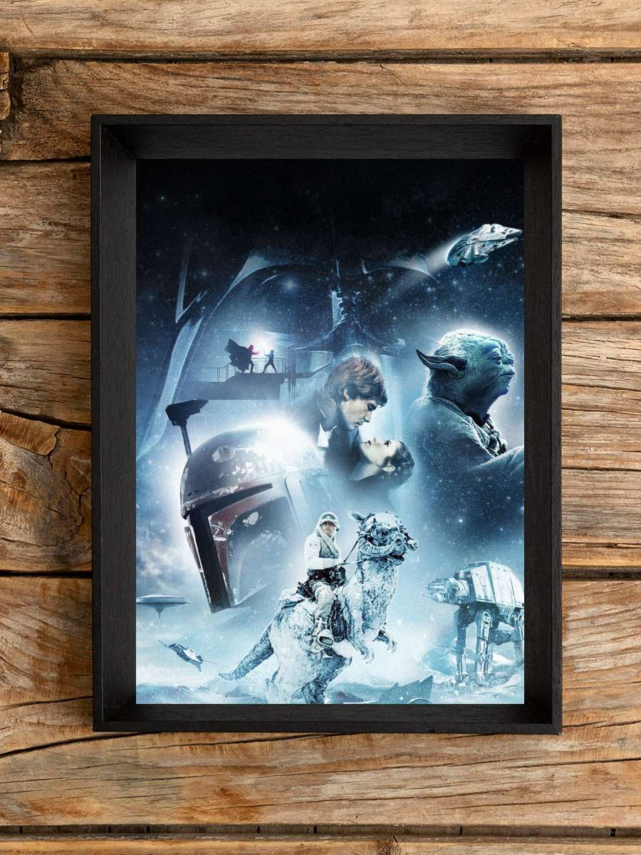 Yıldız Savaşları: İmparator'un Dönüşü - The Empire Strikes Back Film Tablo Siyah Çerçeveli Film Poster Afiş Tablo