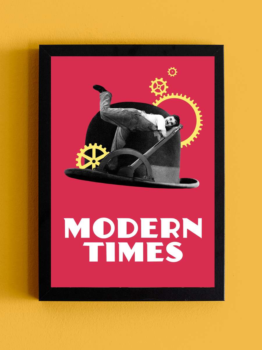 Modern Zamanlar - Modern Times Film Tablo Siyah Çerçeveli Film Poster Afiş Tablo