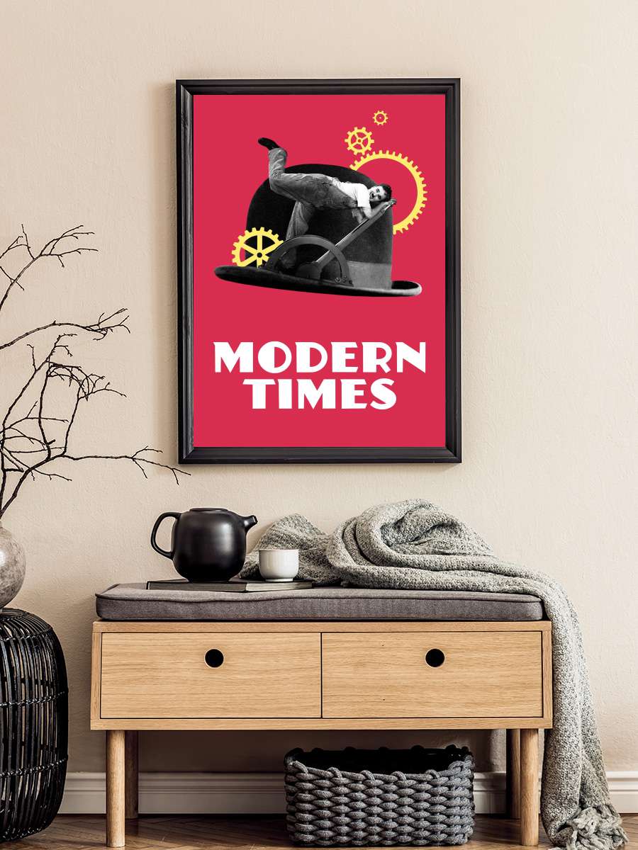 Modern Zamanlar - Modern Times Film Tablo Siyah Çerçeveli Film Poster Afiş Tablo