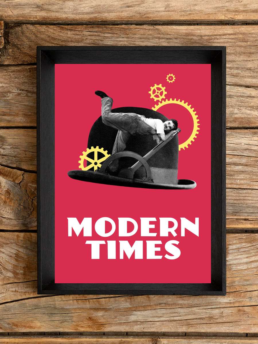 Modern Zamanlar - Modern Times Film Tablo Siyah Çerçeveli Film Poster Afiş Tablo