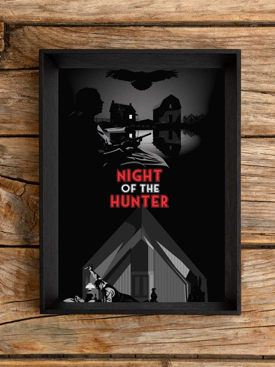 Caniler Avcısı - The Night of the Hunter Film Tablo Siyah Çerçeveli Film Poster Afiş Tablo