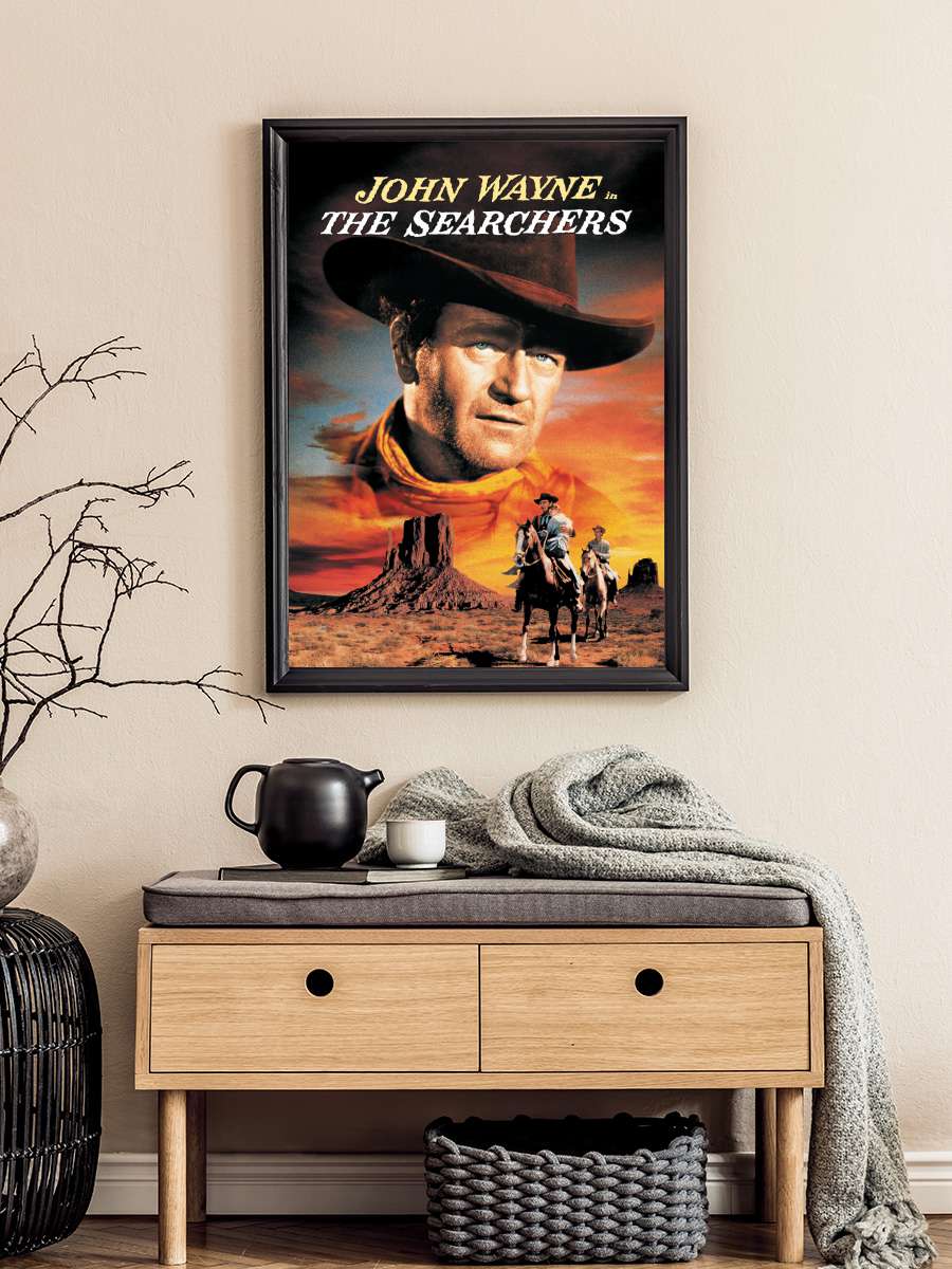 Çöl Aslanı - The Searchers Film Tablo Siyah Çerçeveli Film Poster Afiş Tablo