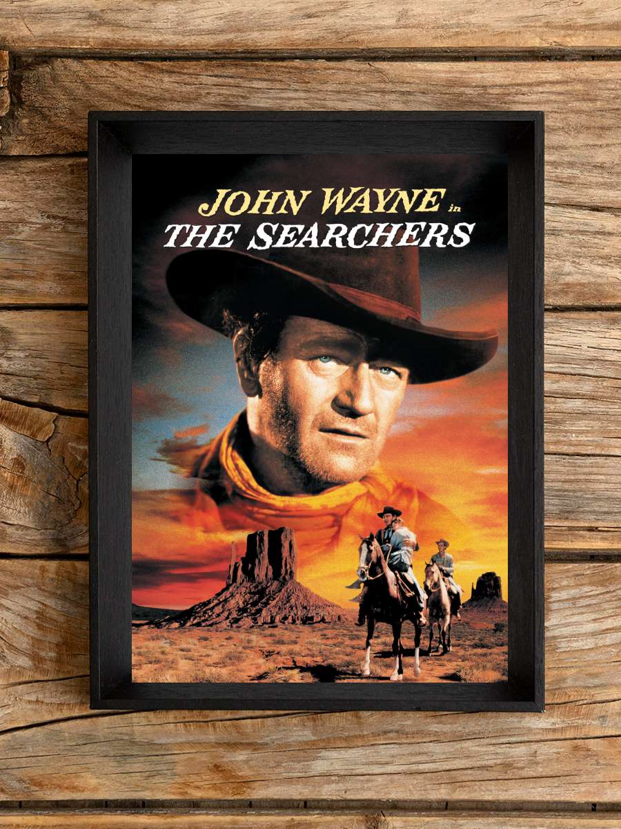 Çöl Aslanı - The Searchers Film Tablo Siyah Çerçeveli Film Poster Afiş Tablo