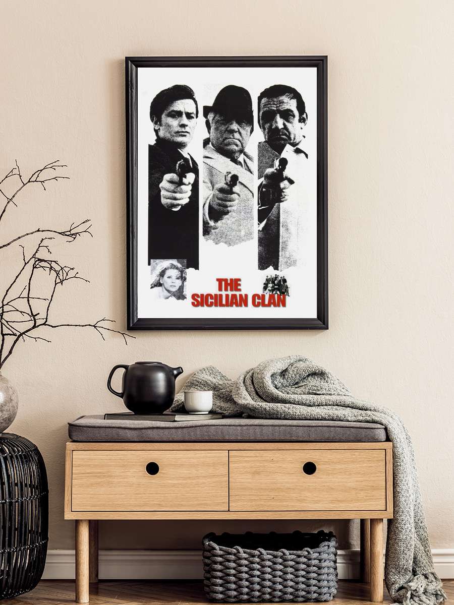 Sicilyalılar Çetesi - Le Clan des Siciliens Film Tablo Siyah Çerçeveli Film Poster Afiş Tablo