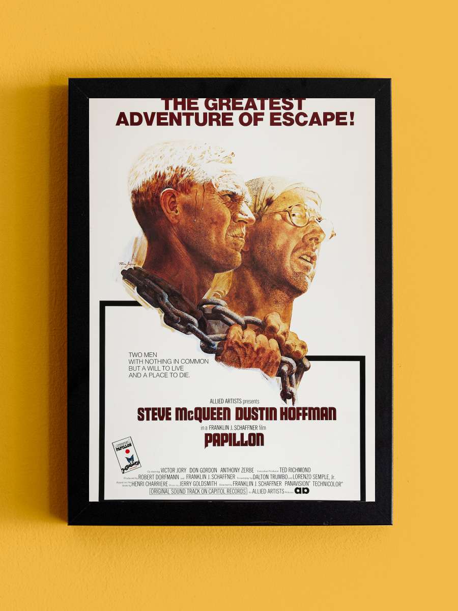 Kelebek - Papillon Film Tablo Siyah Çerçeveli Film Poster Afiş Tablo