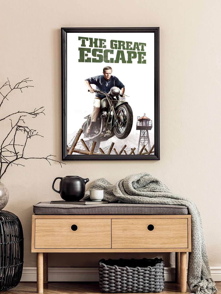 Büyük Firar - The Great Escape Film Tablo Siyah Çerçeveli Film Poster Afiş Tablo