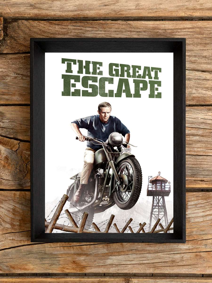 Büyük Firar - The Great Escape Film Tablo Siyah Çerçeveli Film Poster Afiş Tablo