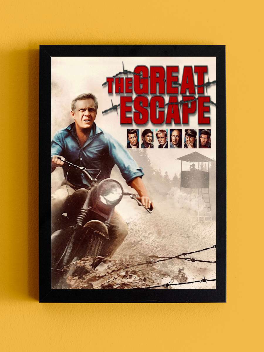 Büyük Firar - The Great Escape Film Tablo Siyah Çerçeveli Film Poster Afiş Tablo