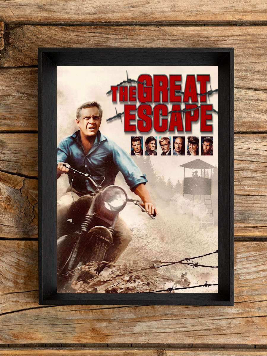 Büyük Firar - The Great Escape Film Tablo Siyah Çerçeveli Film Poster Afiş Tablo