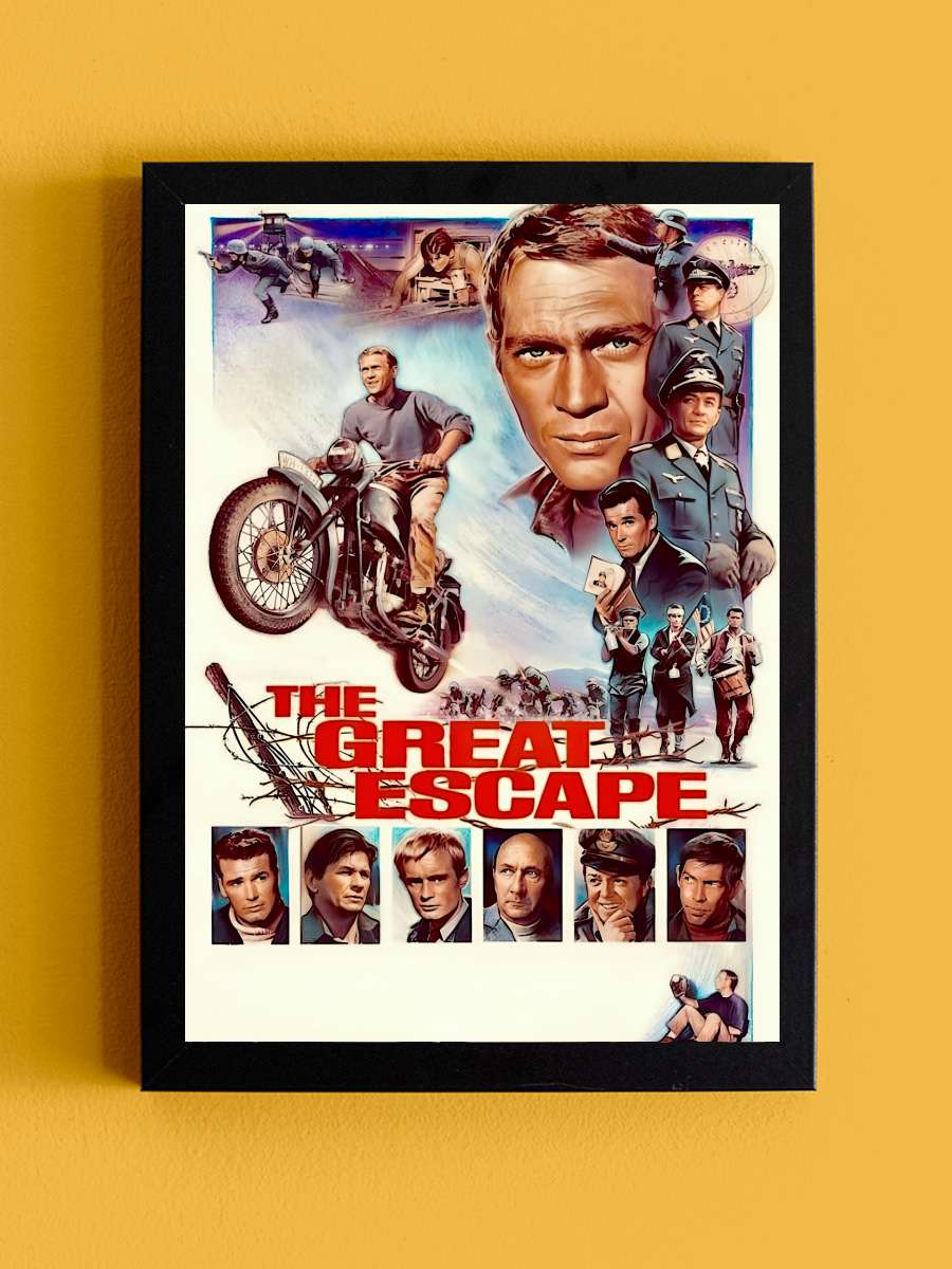 Büyük Firar - The Great Escape Film Tablo Siyah Çerçeveli Film Poster Afiş Tablo