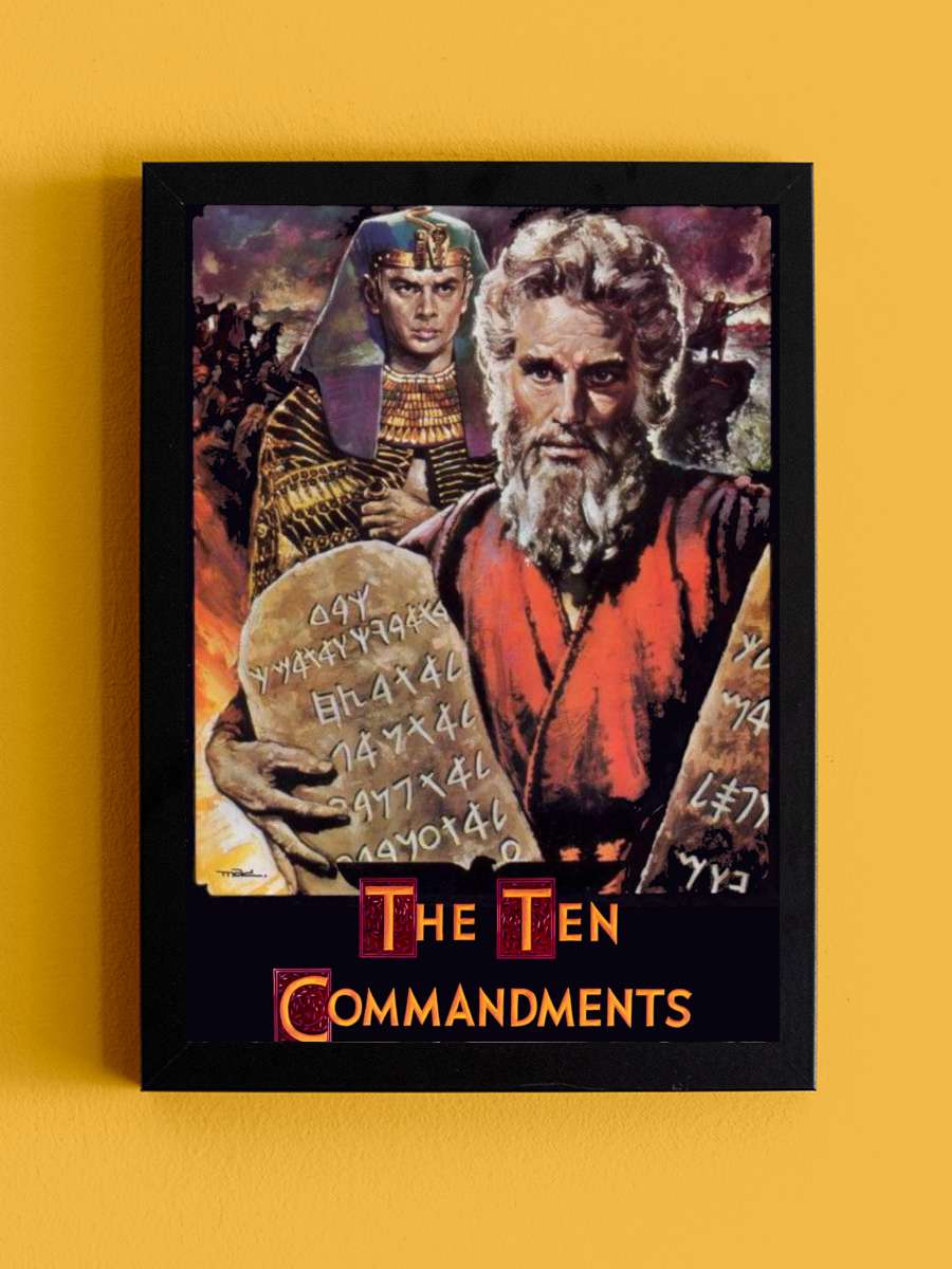 On Emir - The Ten Commandments Film Tablo Siyah Çerçeveli Film Poster Afiş Tablo