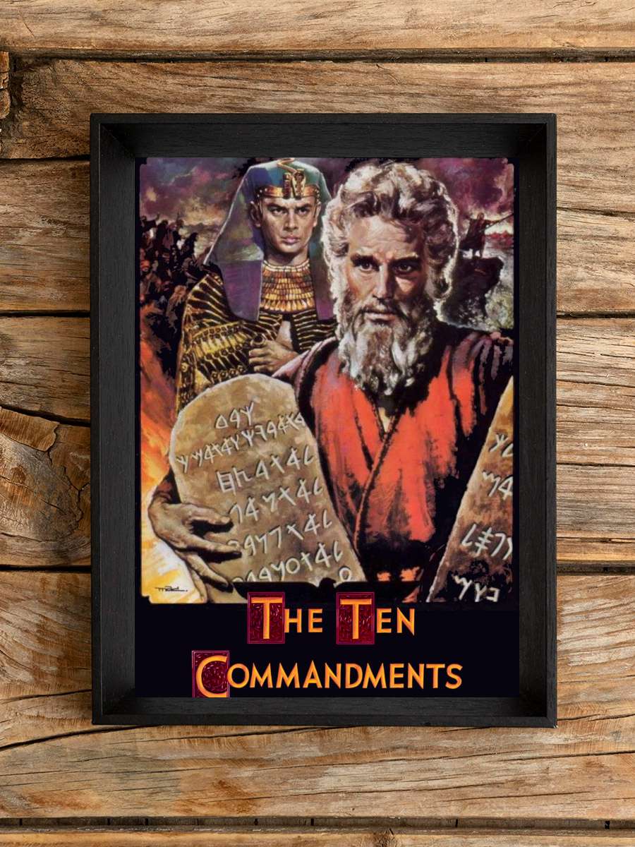 On Emir - The Ten Commandments Film Tablo Siyah Çerçeveli Film Poster Afiş Tablo