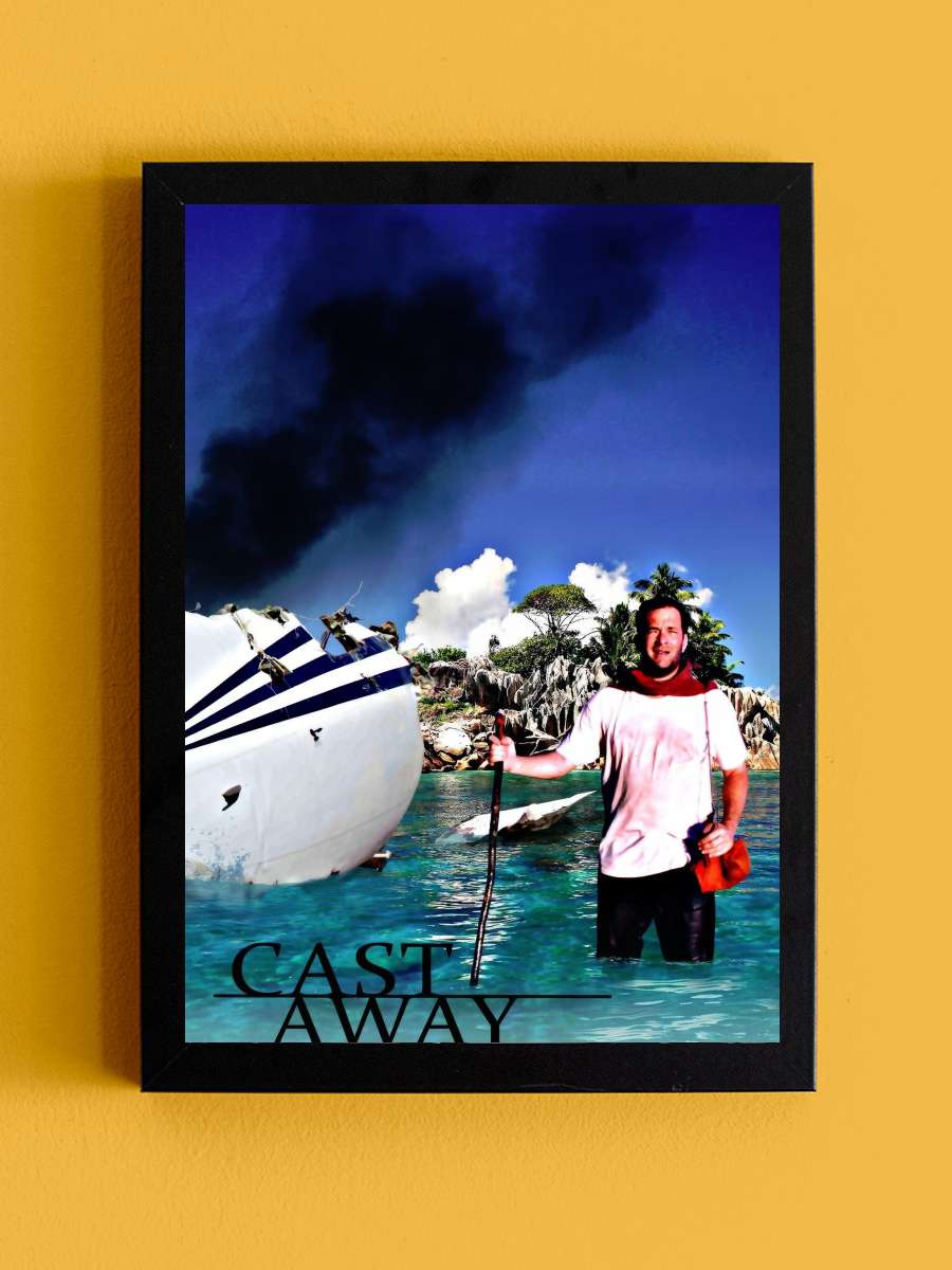 Yeni Hayat - Cast Away Film Tablo Siyah Çerçeveli Film Poster Afiş Tablo