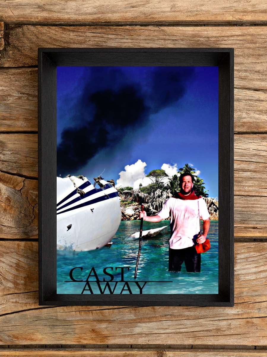 Yeni Hayat - Cast Away Film Tablo Siyah Çerçeveli Film Poster Afiş Tablo