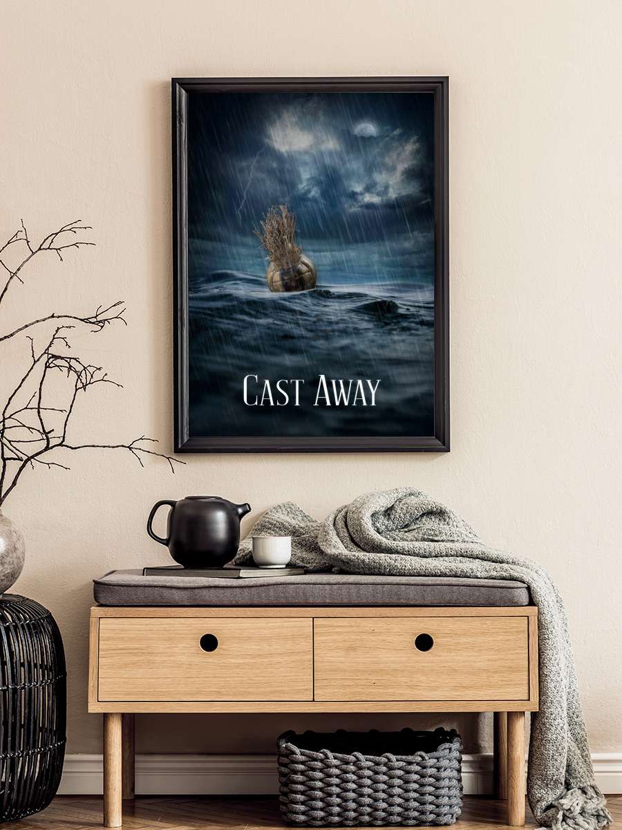 Yeni Hayat - Cast Away Film Tablo Siyah Çerçeveli Film Poster Afiş Tablo