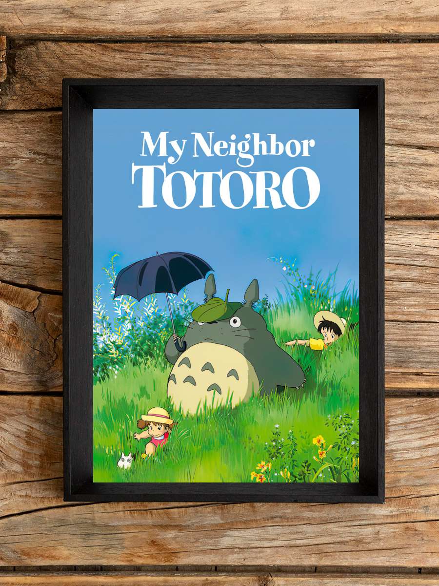 Komşum Totoro - となりのトトロ Film Tablo Siyah Çerçeveli Film Poster Afiş Tablo