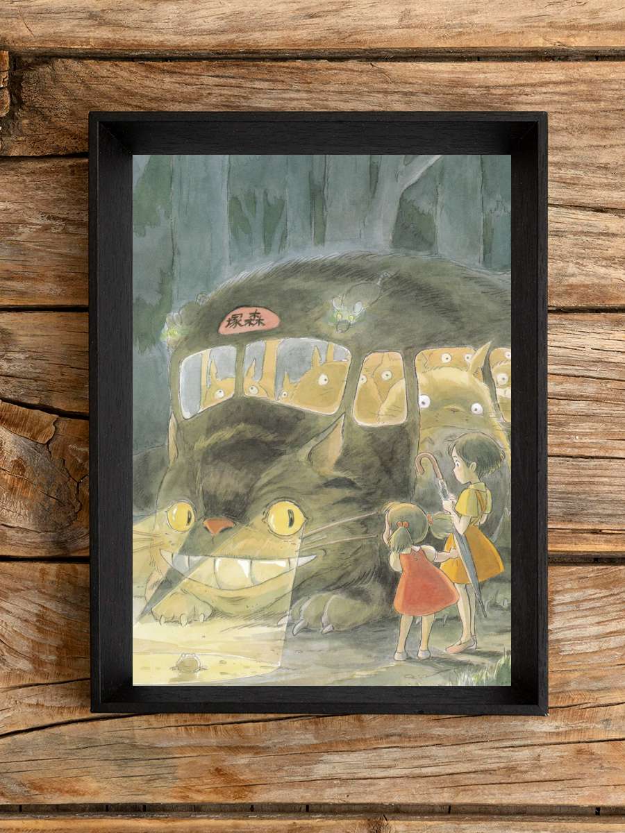 Komşum Totoro - となりのトトロ Film Tablo Siyah Çerçeveli Film Poster Afiş Tablo