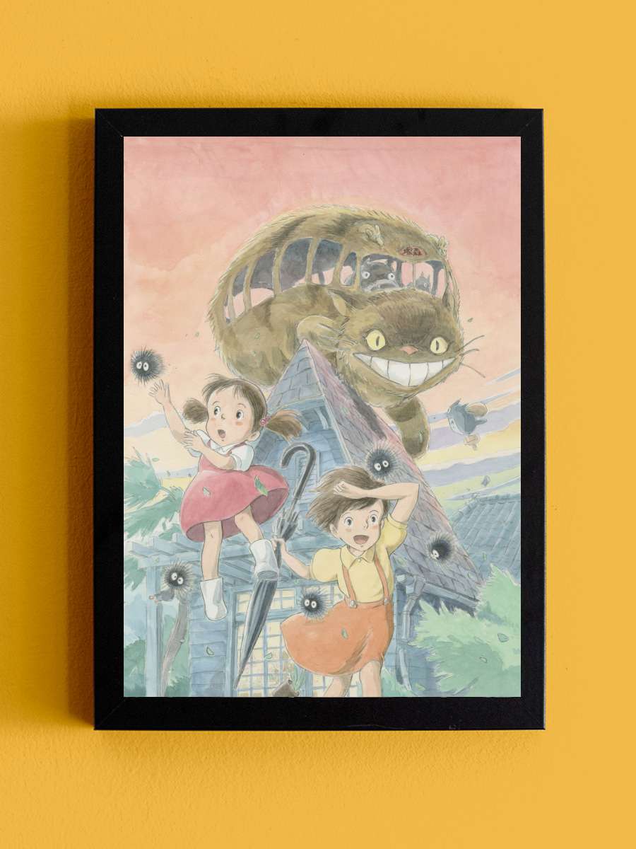 Komşum Totoro - となりのトトロ Film Tablo Siyah Çerçeveli Film Poster Afiş Tablo