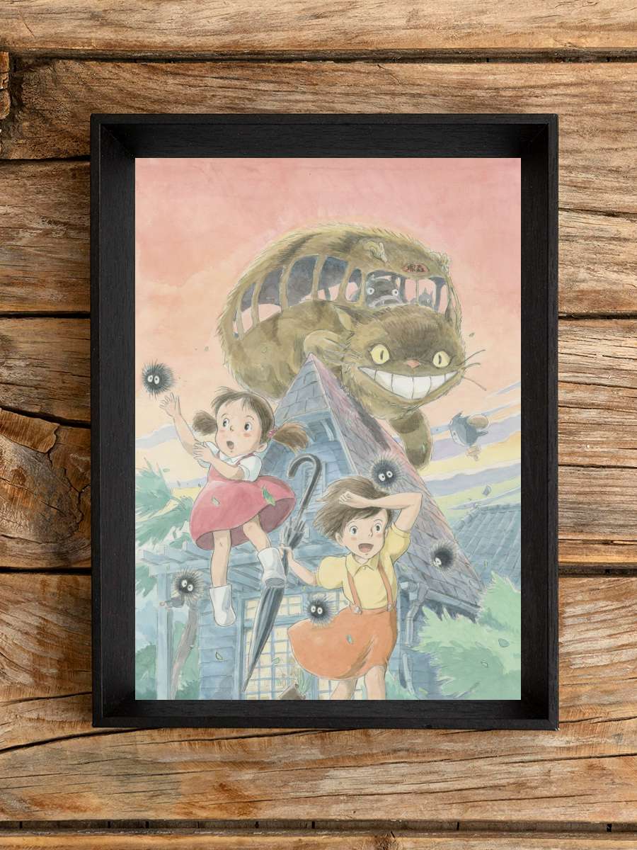 Komşum Totoro - となりのトトロ Film Tablo Siyah Çerçeveli Film Poster Afiş Tablo