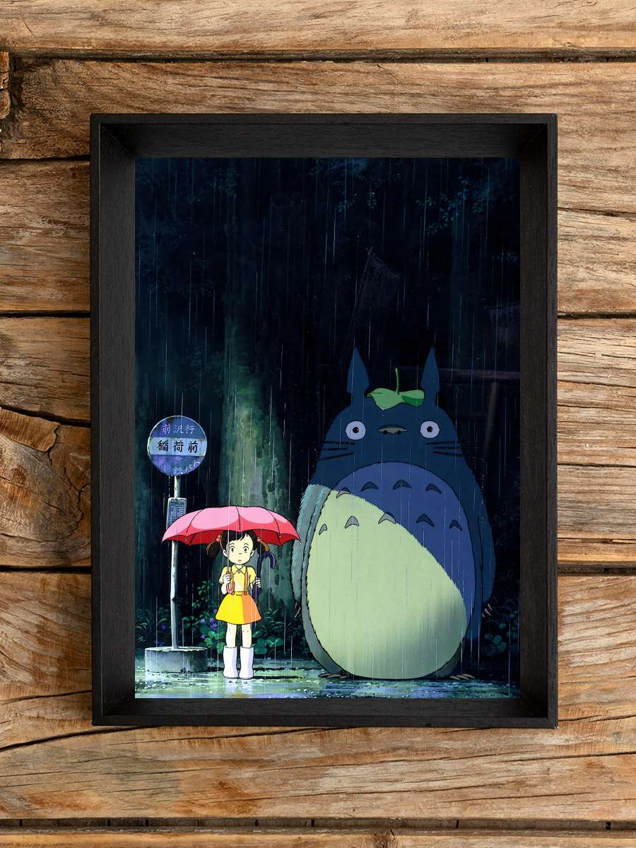 Komşum Totoro - となりのトトロ Film Tablo Siyah Çerçeveli Film Poster Afiş Tablo