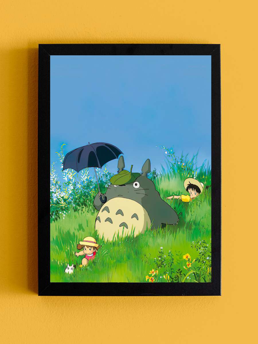 Komşum Totoro - となりのトトロ Film Tablo Siyah Çerçeveli Film Poster Afiş Tablo