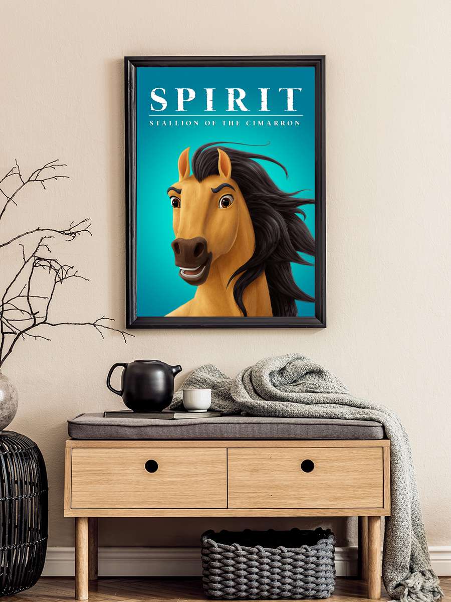 Özgür Ruh - Spirit: Stallion of the Cimarron Film Tablo Siyah Çerçeveli Film Poster Afiş Tablo