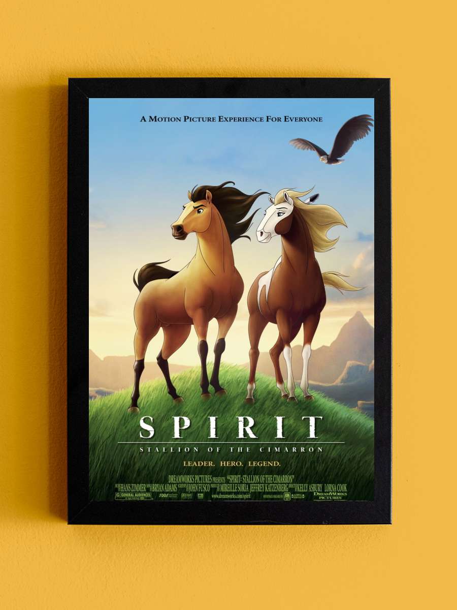 Özgür Ruh - Spirit: Stallion of the Cimarron Film Tablo Siyah Çerçeveli Film Poster Afiş Tablo