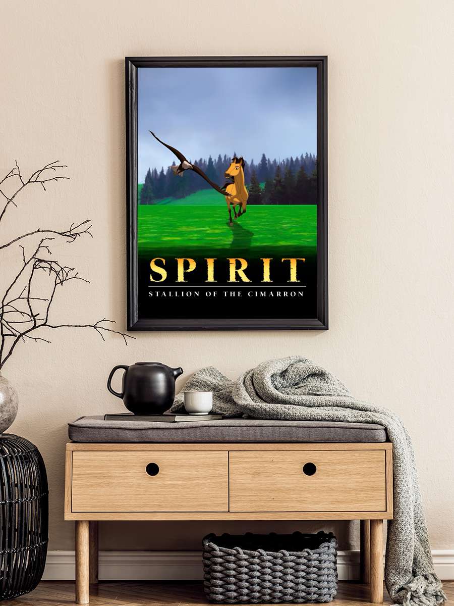 Özgür Ruh - Spirit: Stallion of the Cimarron Film Tablo Siyah Çerçeveli Film Poster Afiş Tablo