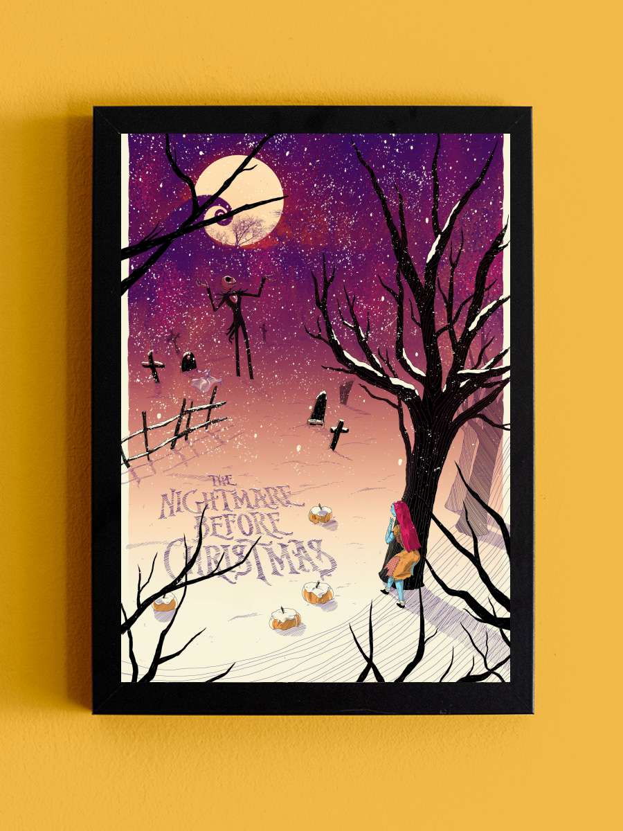 Noel Gecesi Kabusu - The Nightmare Before Christmas Film Tablo Siyah Çerçeveli Film Poster Afiş Tablo