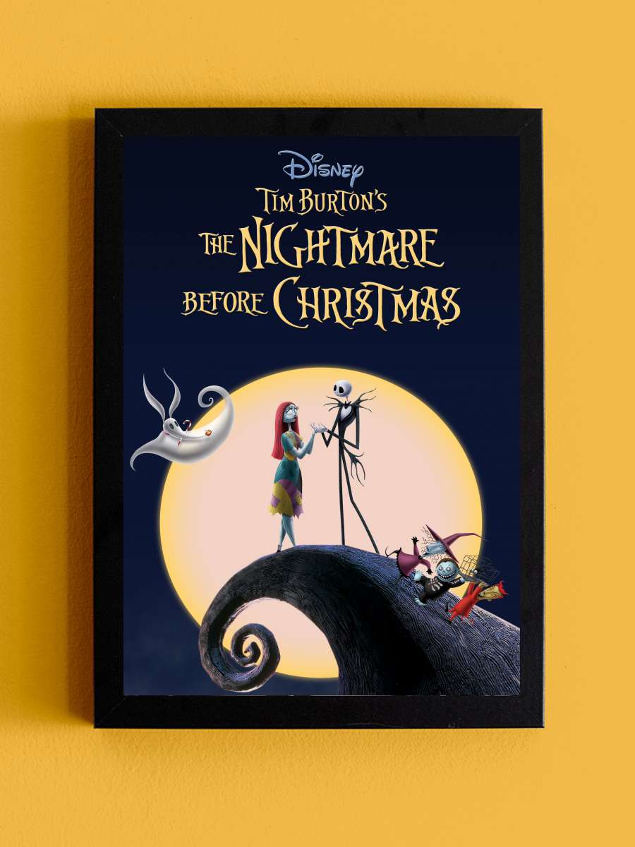 Noel Gecesi Kabusu - The Nightmare Before Christmas Film Tablo Siyah Çerçeveli Film Poster Afiş Tablo