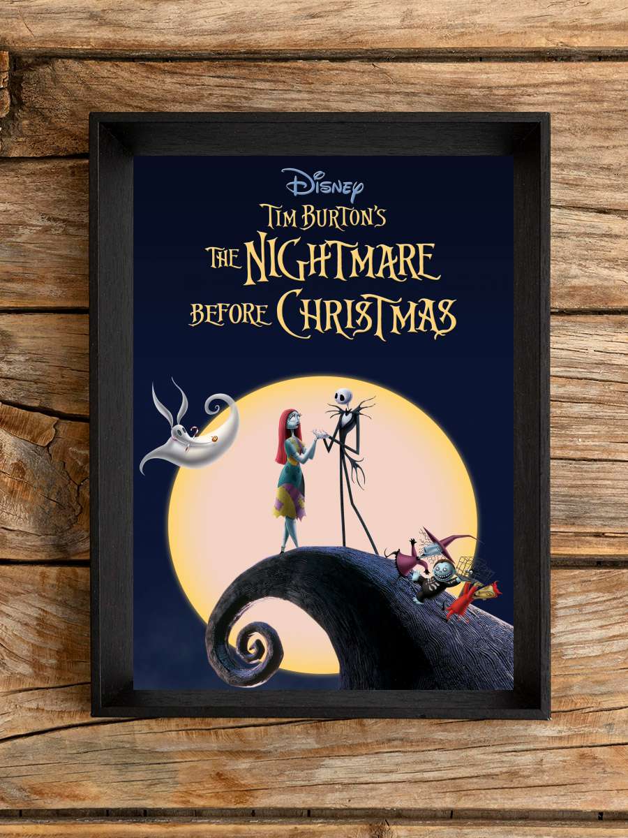 Noel Gecesi Kabusu - The Nightmare Before Christmas Film Tablo Siyah Çerçeveli Film Poster Afiş Tablo