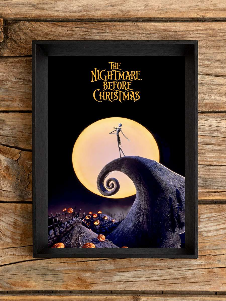 Noel Gecesi Kabusu - The Nightmare Before Christmas Film Tablo Siyah Çerçeveli Film Poster Afiş Tablo