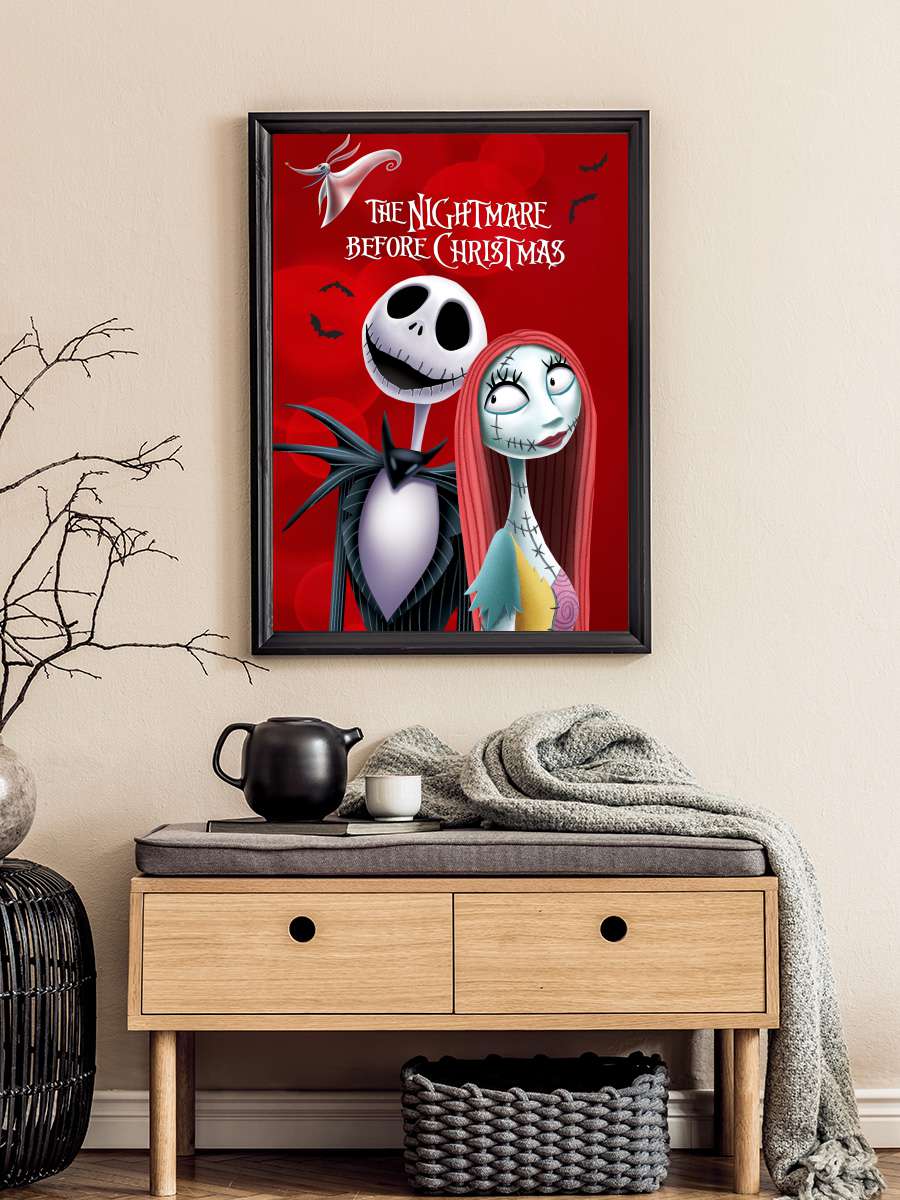 Noel Gecesi Kabusu - The Nightmare Before Christmas Film Tablo Siyah Çerçeveli Film Poster Afiş Tablo