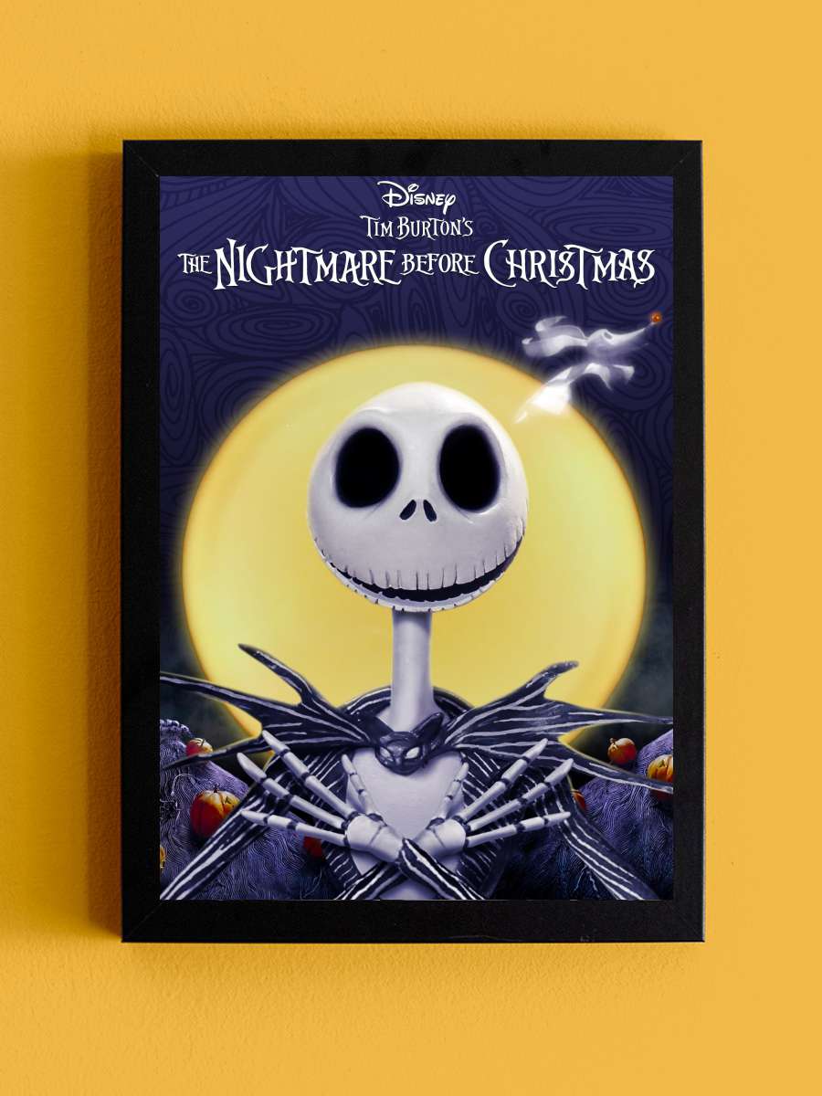 Noel Gecesi Kabusu - The Nightmare Before Christmas Film Tablo Siyah Çerçeveli Film Poster Afiş Tablo