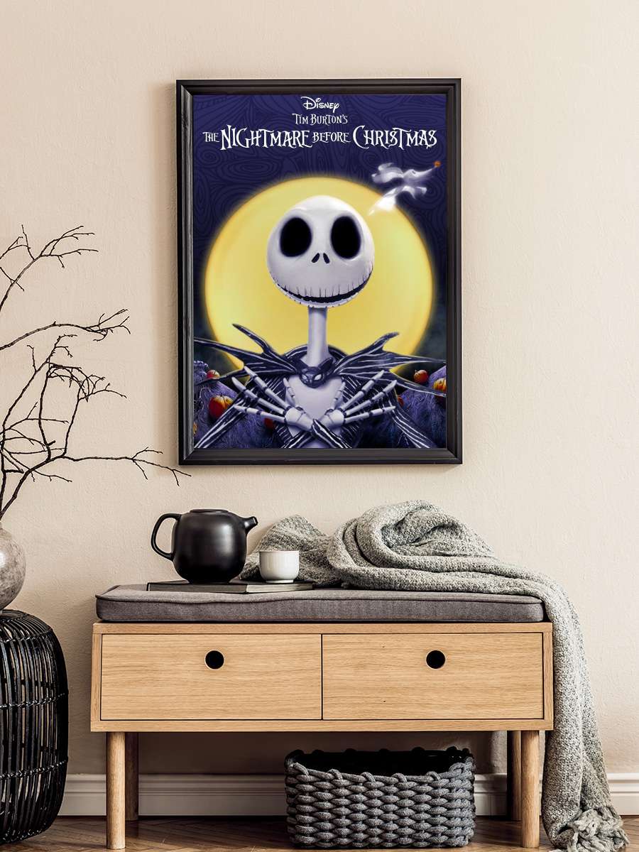 Noel Gecesi Kabusu - The Nightmare Before Christmas Film Tablo Siyah Çerçeveli Film Poster Afiş Tablo