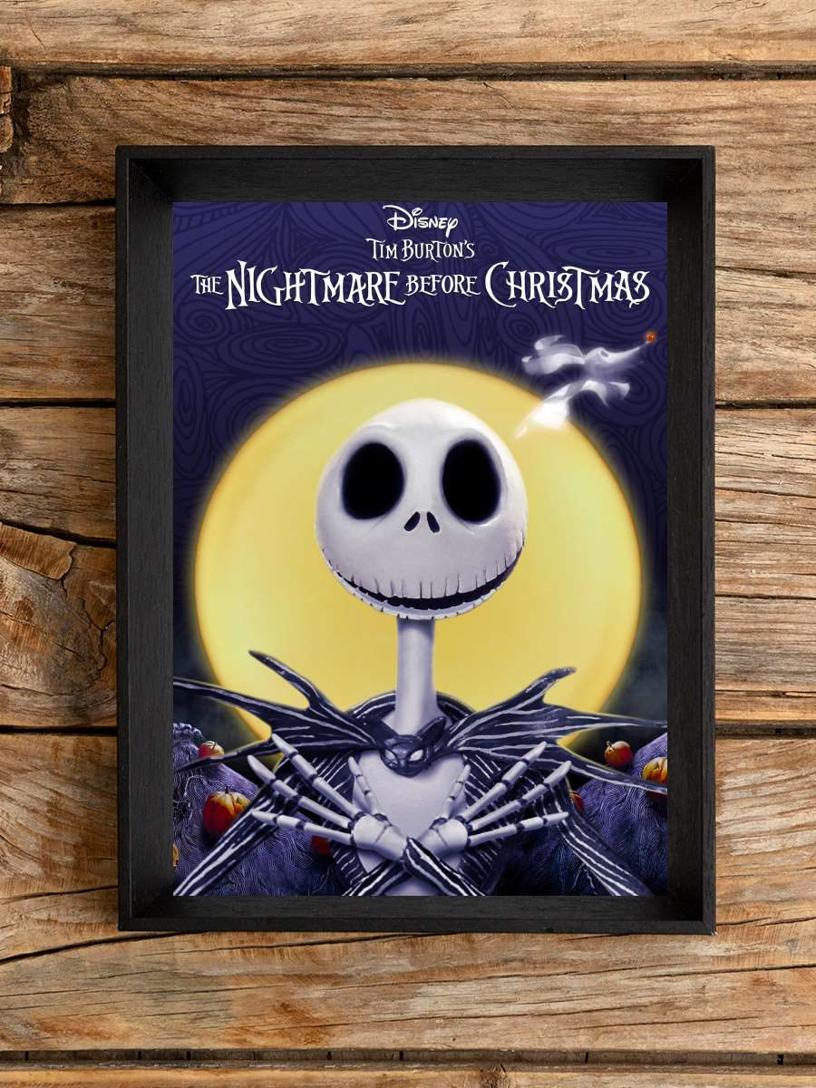 Noel Gecesi Kabusu - The Nightmare Before Christmas Film Tablo Siyah Çerçeveli Film Poster Afiş Tablo