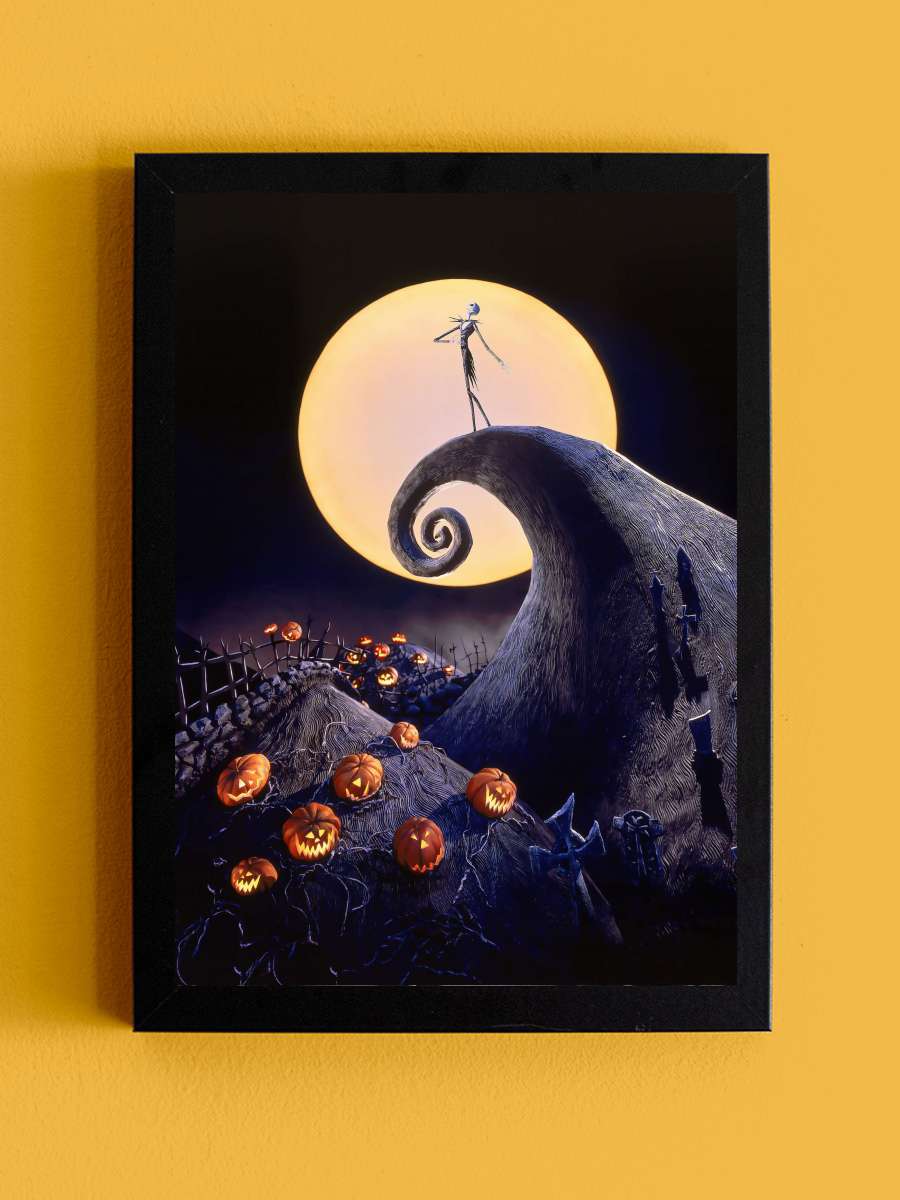 Noel Gecesi Kabusu - The Nightmare Before Christmas Film Tablo Siyah Çerçeveli Film Poster Afiş Tablo