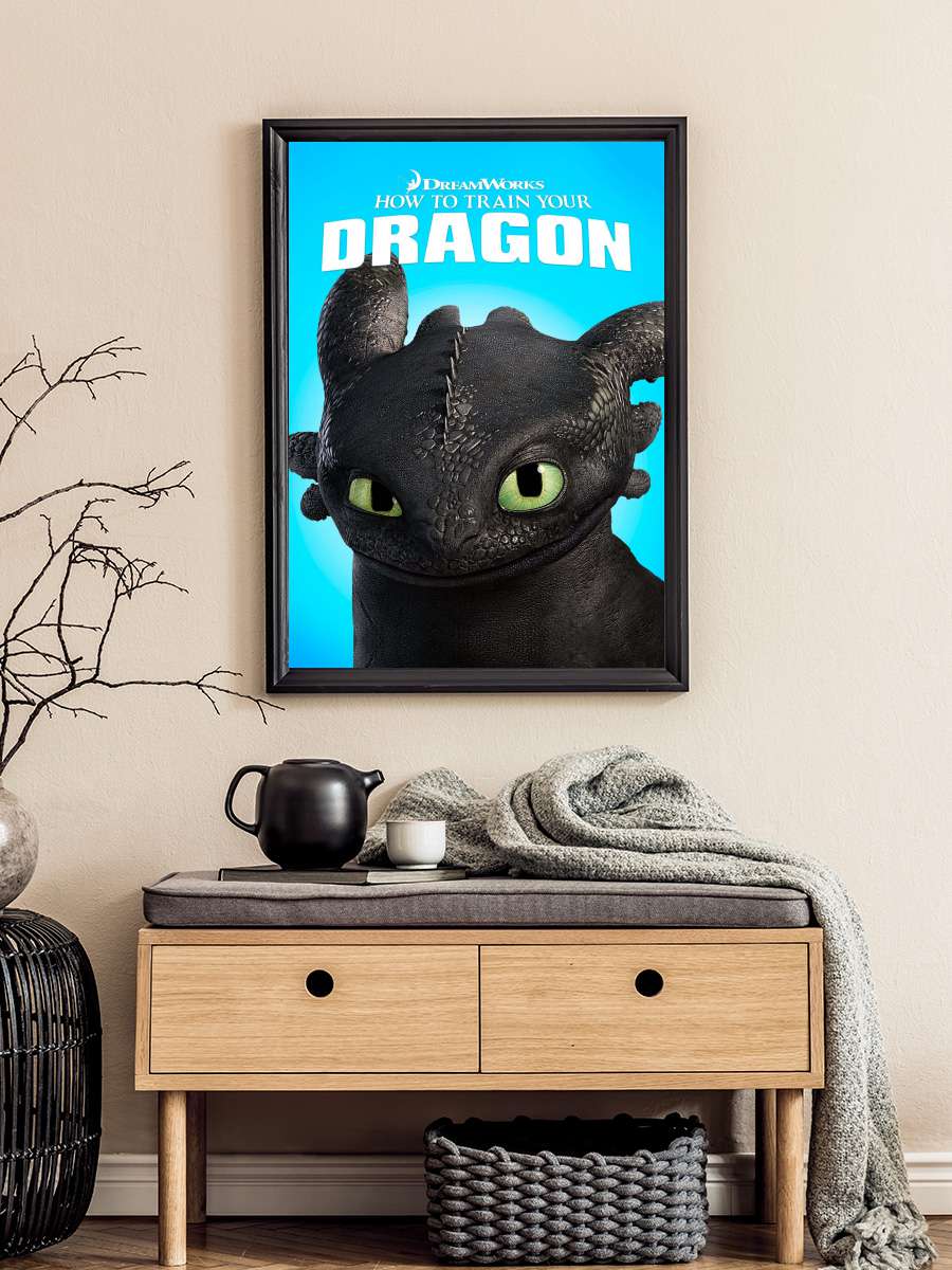 Ejderhanı Nasıl Eğitirsin - How to Train Your Dragon Film Tablo Siyah Çerçeveli Film Poster Afiş Tablo