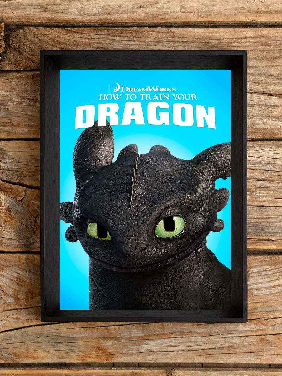 Ejderhanı Nasıl Eğitirsin - How to Train Your Dragon Film Tablo Siyah Çerçeveli Film Poster Afiş Tablo